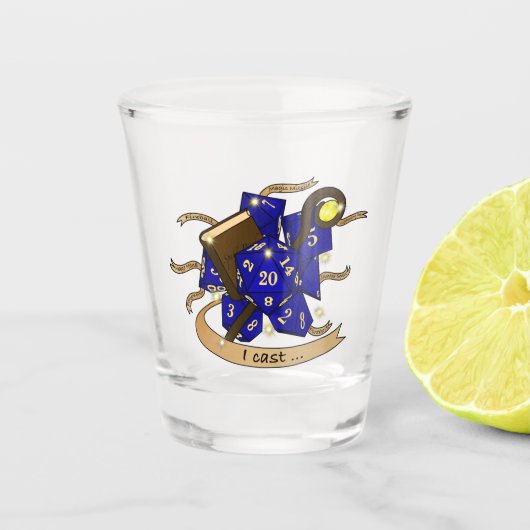 Wizard Dice Design Shot Glas (Voorkant)