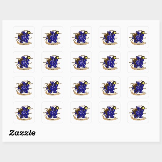 Wizard Dice Design Vierkante Sticker (Vel)