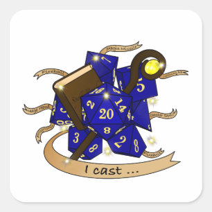 Wizard Dice Design Vierkante Sticker