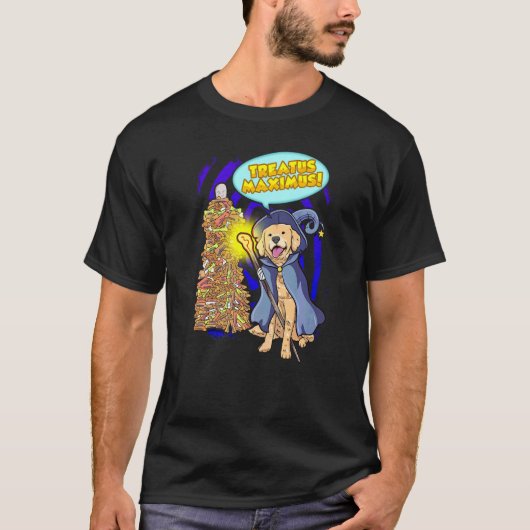 Wizard Dog Golden Retriever Magic Wand Casting Spe T-shirt (Voorkant)