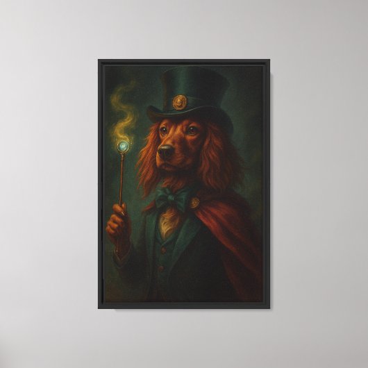 Wizard Dog in Pet Canvas Kunstdruk Afdruk (Voorkant)