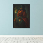 Wizard Dog in Pet Canvas Kunstdruk Afdruk (Insitu (Houten vloer))
