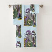 Wizard Dragon Fantasy Paarse Bad Handdoek (Insitu)