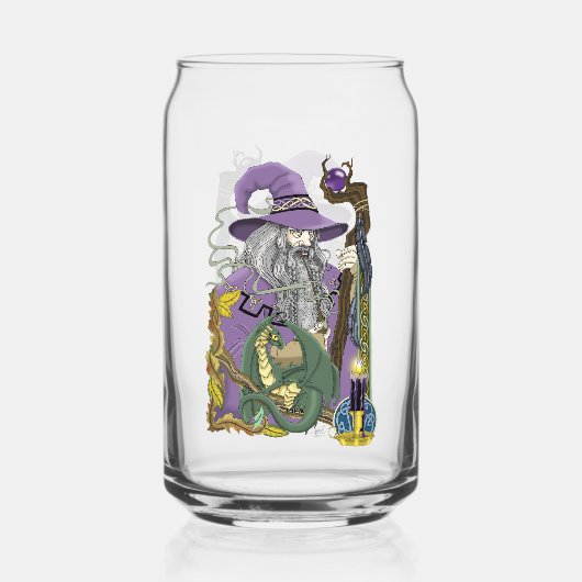 Wizard Dragon Fantasy Paarse Blikvorm Glas (Achterkant)