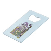 Wizard Dragon Fantasy Paarse Creditkaart Flessenopener (Voorkant Gekanteld)