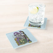 Wizard Dragon Fantasy Paarse Glazen Onderzetter (Schuin)