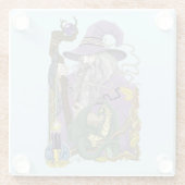Wizard Dragon Fantasy Paarse Glazen Onderzetter (Achterkant)