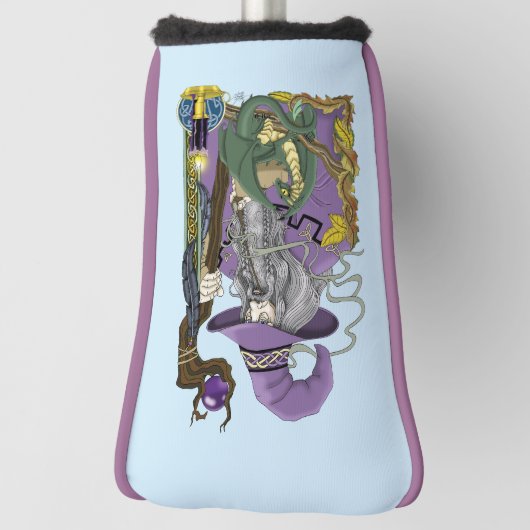 Wizard Dragon Fantasy Paarse Golfheadcover (Draai 90)