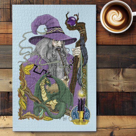 Wizard Dragon Fantasy Paarse Legpuzzel