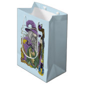 Wizard Dragon Fantasy Paarse Medium Cadeauzakje (Voorkant Gekanteld)