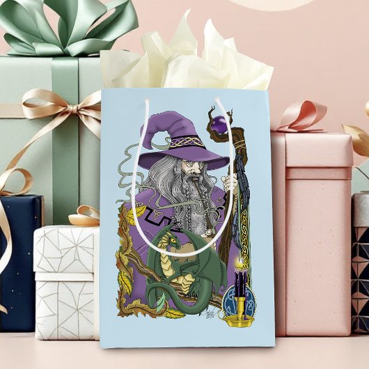 Wizard Dragon Fantasy Paarse Medium Cadeauzakje