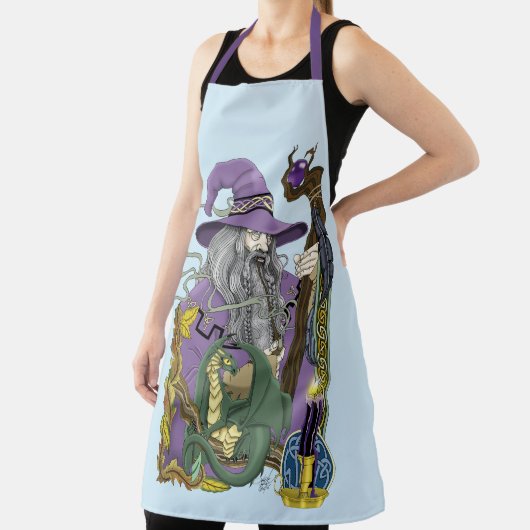 Wizard Dragon Fantasy Paarse Schort (Insitu)