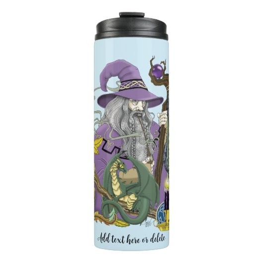 Wizard Dragon Fantasy Paarse Thermosbeker (Voorkant)