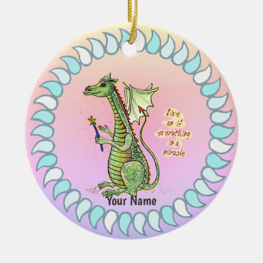 Wizard Dragon Keramisch Ornament (Voorkant)