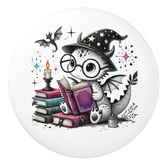 Wizard Dragon Keramische Knop (Voorkant)
