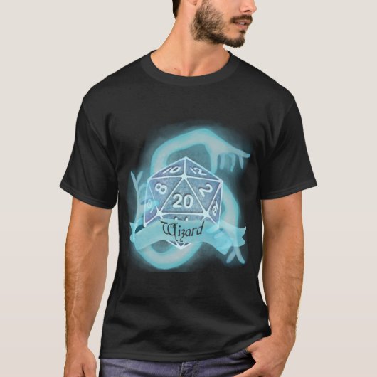Wizard Dungeons and Dragons dice T-shirt (Voorkant)