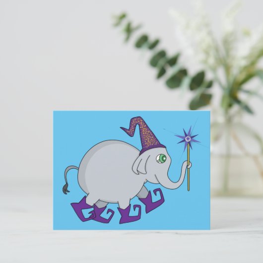 Wizard Elephant Briefkaart (Staand voorkant)