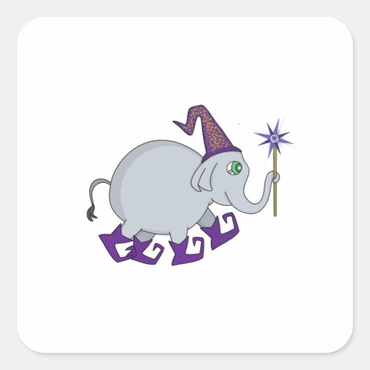 Wizard Elephant Vierkante Sticker (Voorkant)