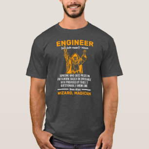 Wizard Engineer Definition Civil Mechanical T-shirt