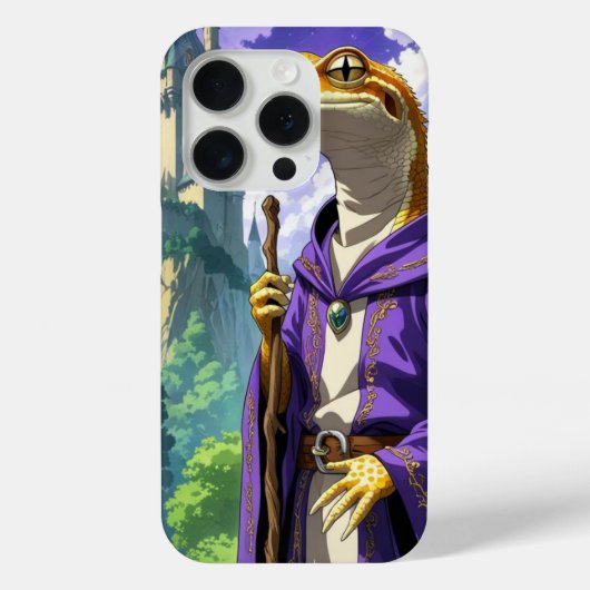 "Wizard Gecko – Retro Anime Medieval Magic Case-Mate iPhone Case (Achterkant)