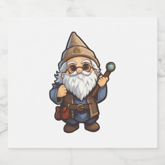 Wizard Gnome Sparkling Wijnetiket (Enkel label)