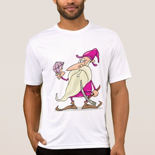 Wizard Gnome with Large Diamond Gemstone T-shirt (Voorkant)