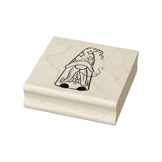 Wizard Gnome Wood Art Stamp Rubberstempel (Stempel)
