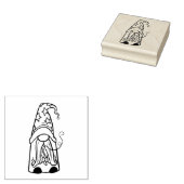 Wizard Gnome Wood Art Stamp Rubberstempel (Gestempeld)