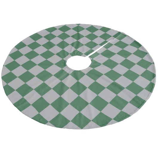 Wizard Groen en Grijs Geruit Fleece Kerstboom Rok (Gekanteld)