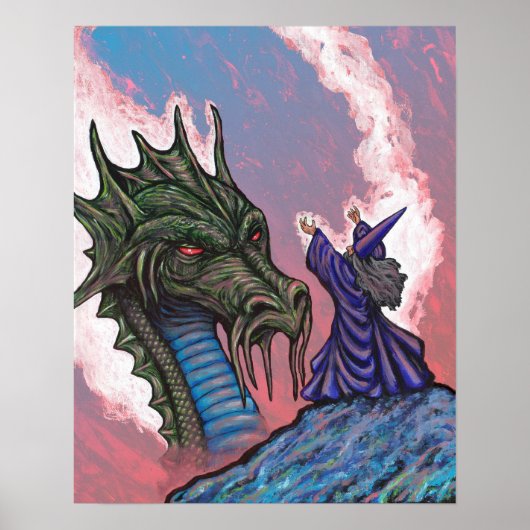 Wizard Groene dragon Poster (Voorkant)