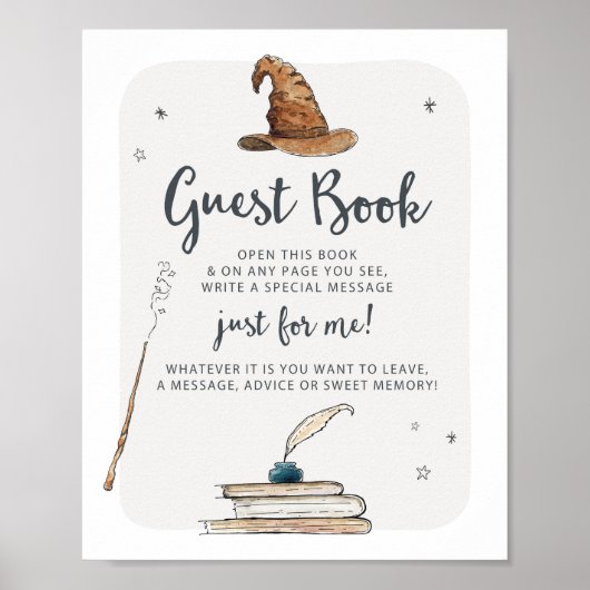 Wizard Guest Book Memory Book Sign Poster (Voorkant)