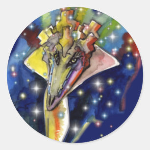 wizard hagedis ronde sticker