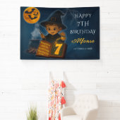 Wizard Halloween verjaardagsfeestje banner (Insitu)
