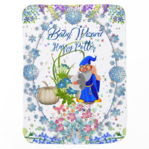 Wizard Herfst Pumpkins Stars Snowflakes Floral Blu