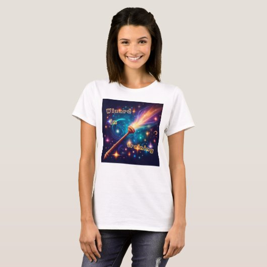 Wizard in opleiding Fantasy Design T-shirt (Voorkant volledig)