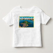 Wizard Island vanaf Llao CliffCrater Lake, OR Kinder Shirts (Voorkant)
