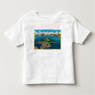 Wizard Island vanaf Llao CliffCrater Lake, OR Kinder Shirts
