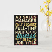 Wizard Job Title Quote - Funny Ad S Manager Kaart (Gele Bloem)