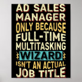 Wizard Job Title Quote - Funny Ad S Manager Poster (Voorkant)