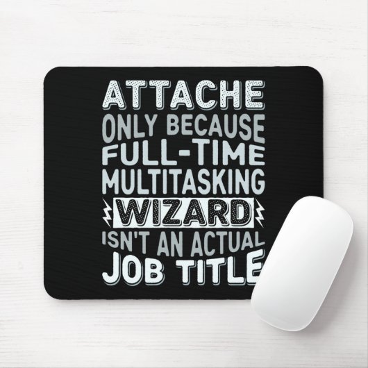 Wizard Job Title Quote - Funny Attache Long Sleeve Muismat (Met muis)