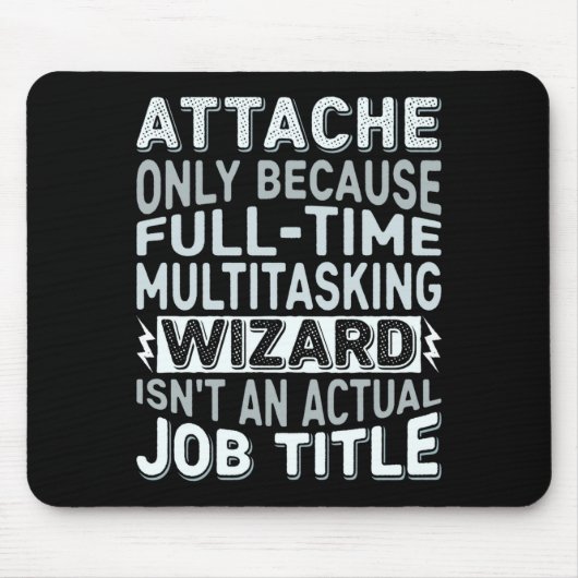 Wizard Job Title Quote - Funny Attache Long Sleeve Muismat (Voorkant)