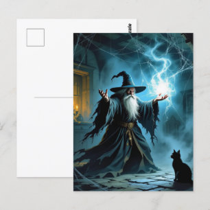 Wizard/kat Briefkaart