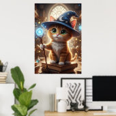 Wizard Kitten – Cute Magical Cat Poster Art (Thuiskantoor)