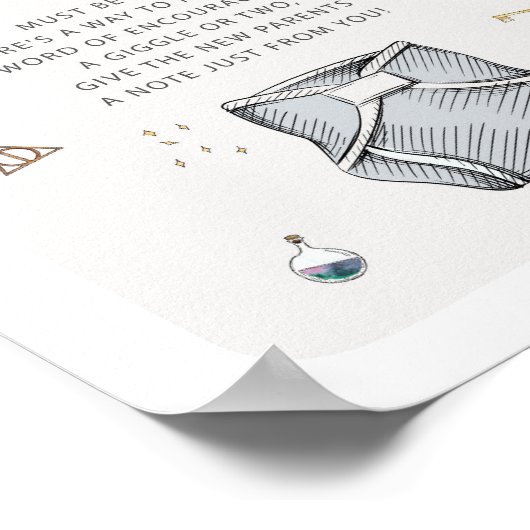 Wizard Late Night Luiers Baby shower Sign Poster (Hoek)