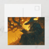 Wizard Lezen onder een Tree-briefkaart Briefkaart (Voorkant / Achterkant)