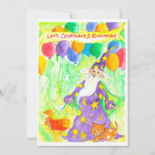 Wizard Magic Balloons Verjaardagsfeest Uitnodiging (Voorkant)