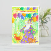 Wizard Magic Balloons Verjaardagsfeest Uitnodiging (Staand voorkant)