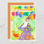 Wizard Magic Balloons Verjaardagsfeest Uitnodiging (Voorkant / Achterkant)