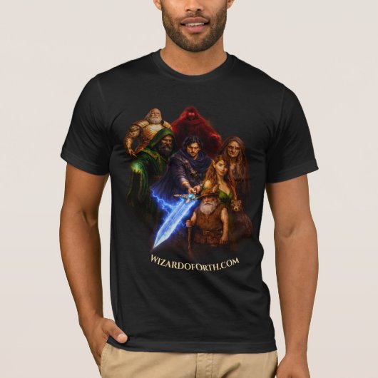 Wizard of Orth – Heroes & Villains Fantasy T-Shirt (Voorkant)