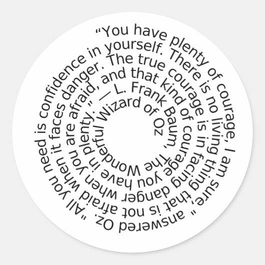 Wizard of Oz courage quote sticker (Voorkant)